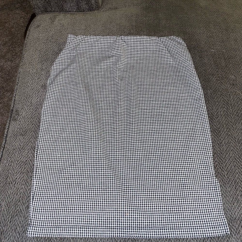 SO Black and White Gingham Pencil Skirt